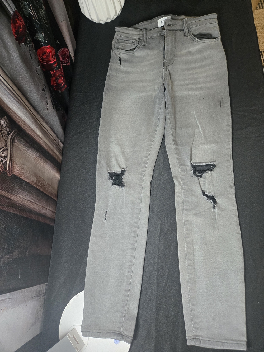 pistola Grey Distressed Skinny Jeans